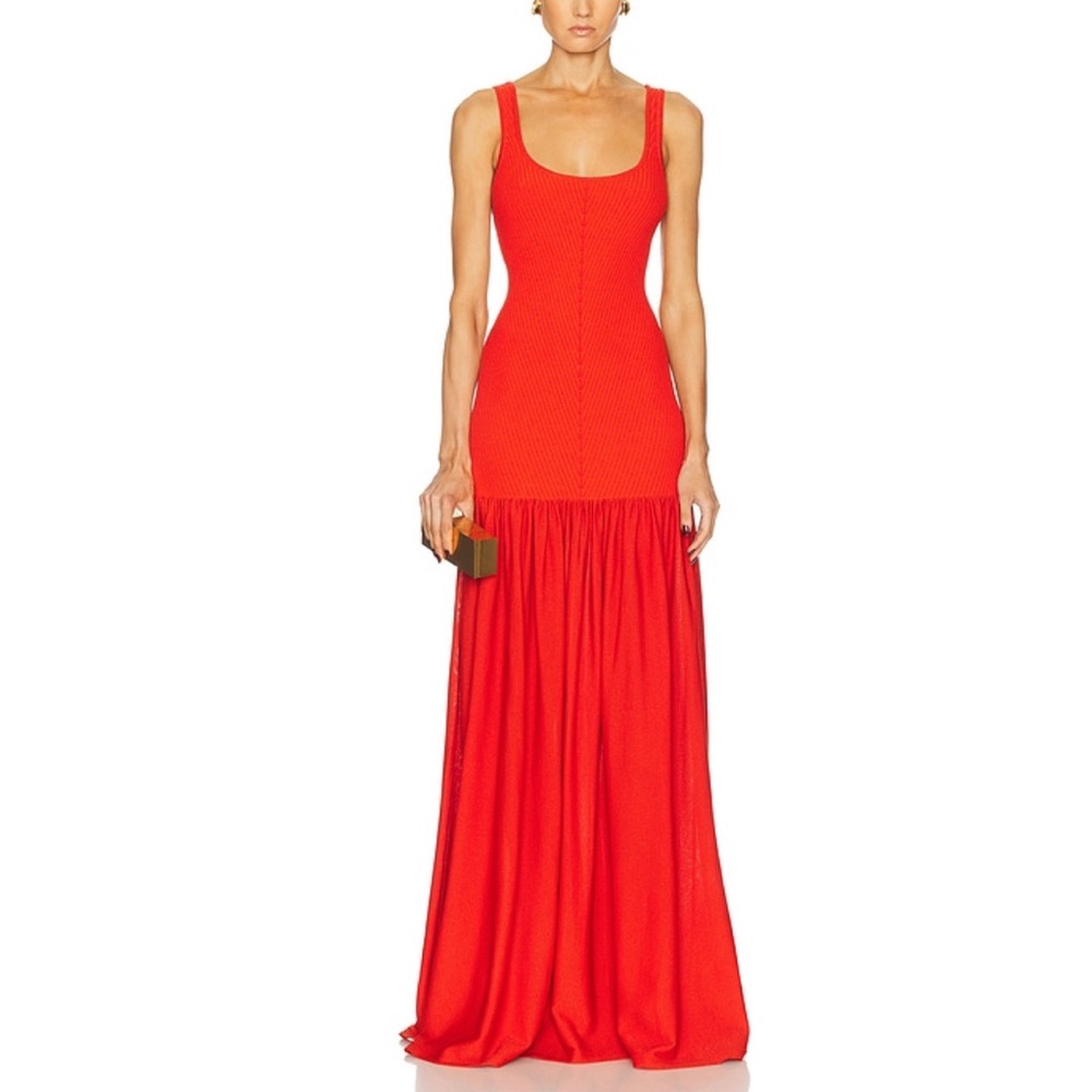 Retrofete Red Sheath Maxi Dress for Any Occassion